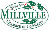 Greater Millville Chamber of Commerce logo with holly and berries