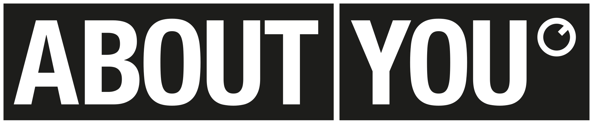 Black rectangular background with white text that says "ABOUT YOU".