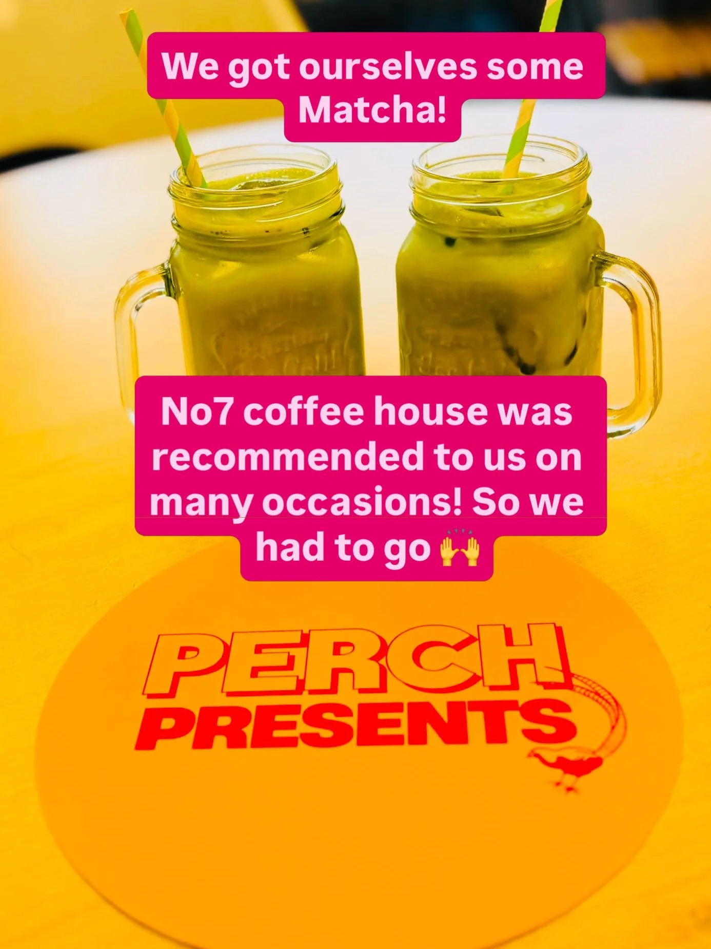@no.7coffeehouse has been recommended to us LOADS! 

We have been asking people where to try a matcha and No7 was top of the list so we obvs had to try it! There were lots of options on the menu too! 

Sarah was expecting it to taste like grass so sh