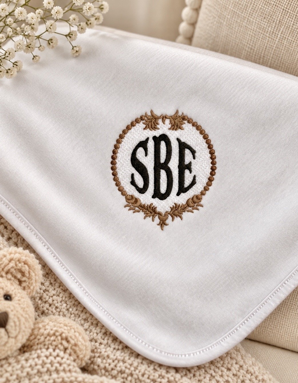 100% cotton Baby Blanket with custom Monogram