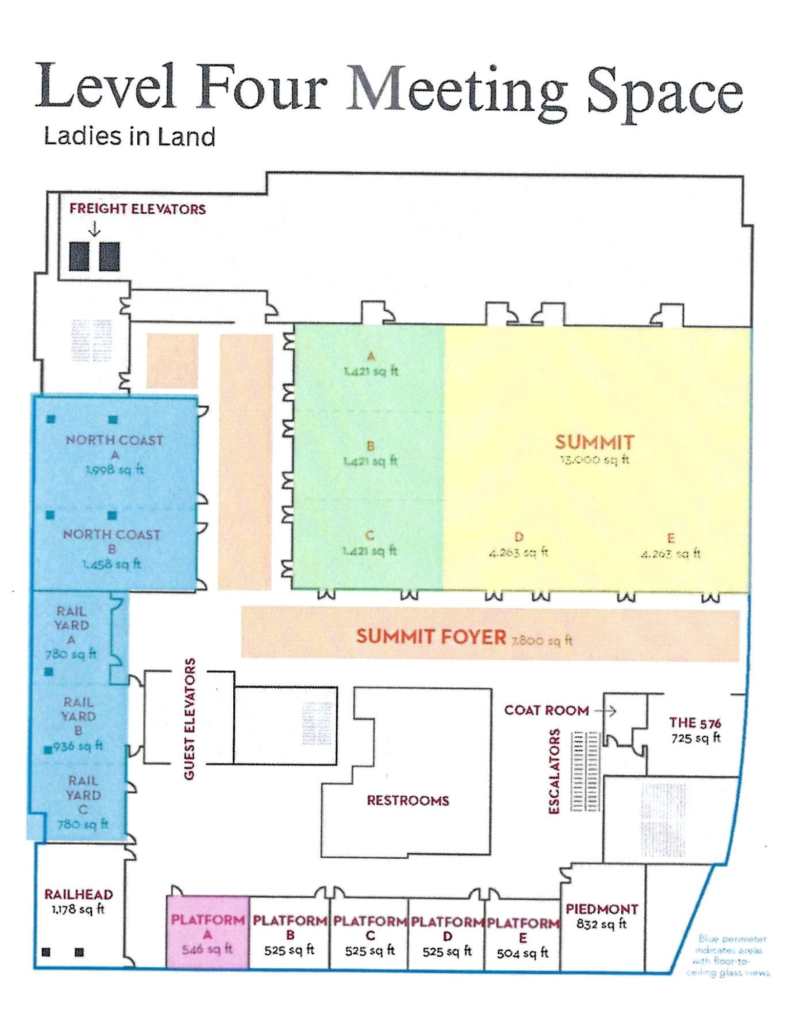 Grand Hyatt Nashville Level Four meeting space floor plan for the Land Development Forum