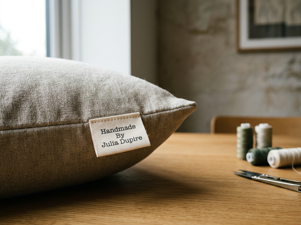 Hand-sewn decorative pillow from Julia's Joyful Creations, carefully crafted with quality fabric and attention to detail.