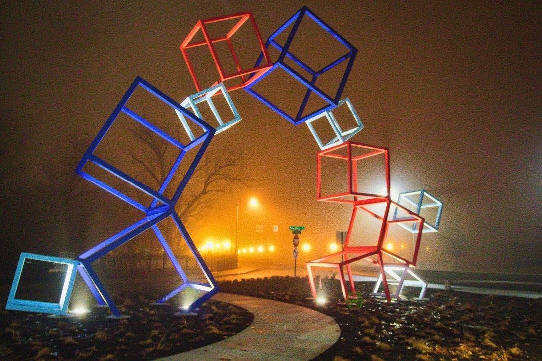 Metaform by Cary Shafer in downtown Fort Wayne, Indiana