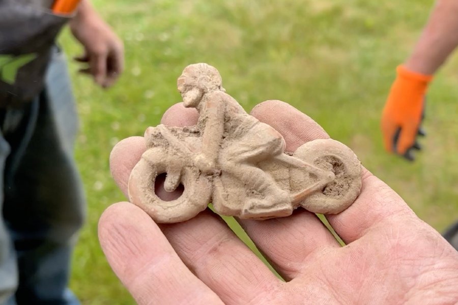 1930's Lead Barclay Toy Motorcycle Found Metal Detecting