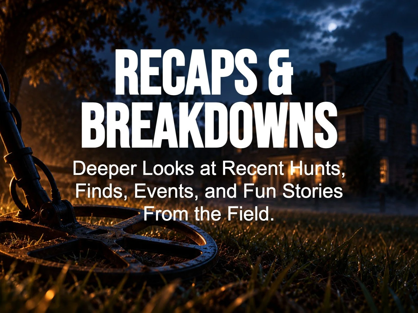 Quarter Hoarder's Quarter After LIVE show promotional card featuring recaps and breakdowns of previous metal detecting hunts