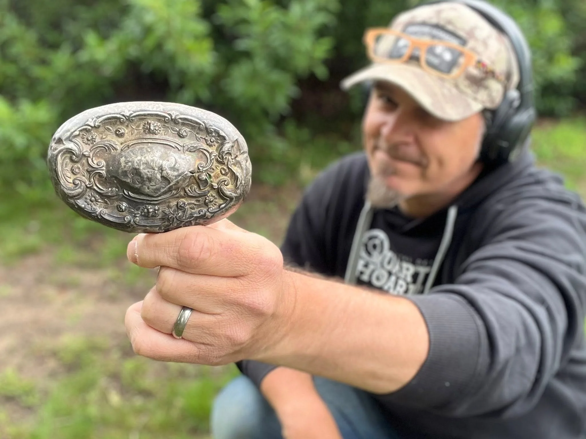 Jason Quarter Hoarder Holding Large Sterling Silver Lid