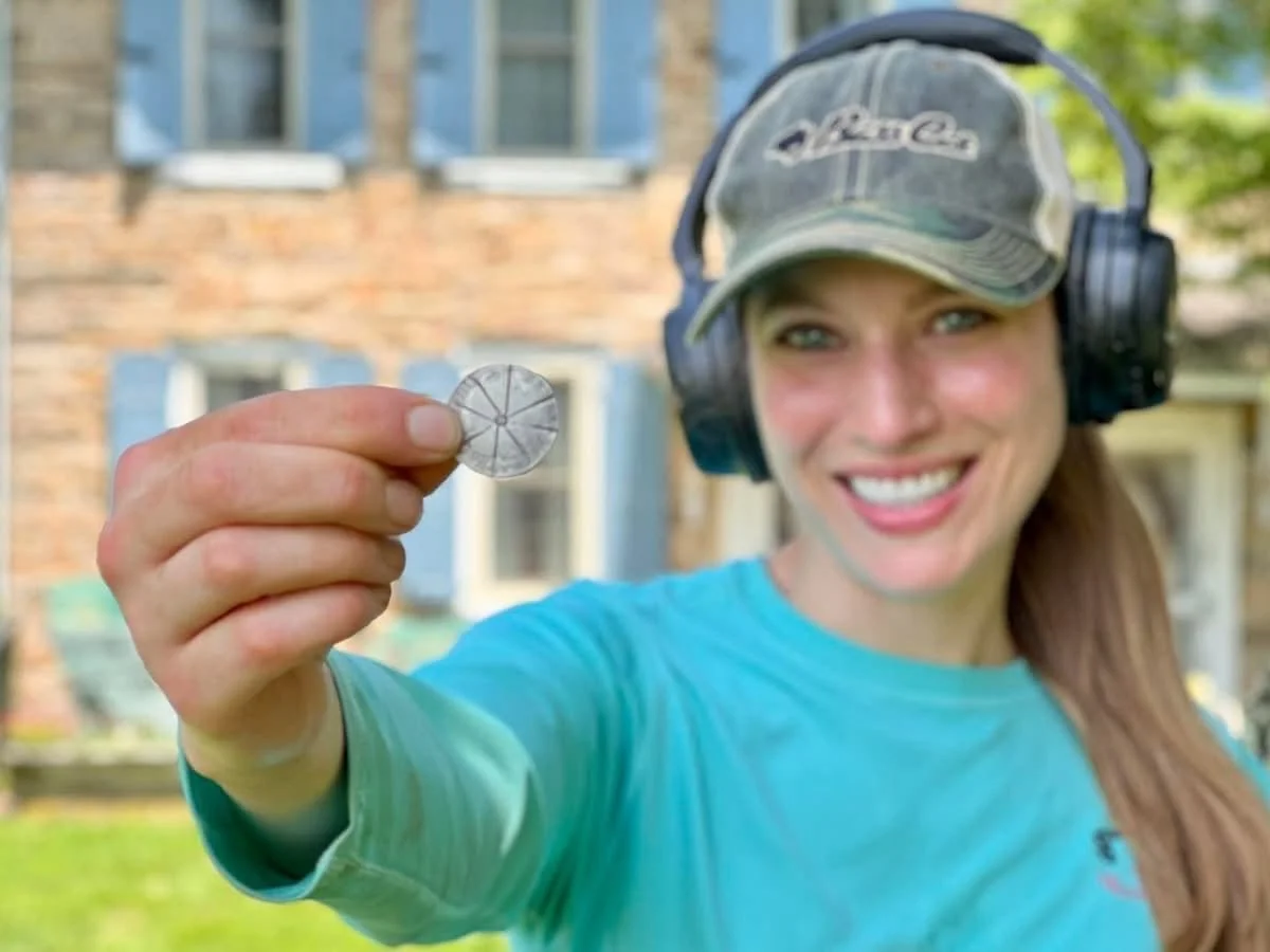 Jessica from Quarter Hoarder With an Incredibly Rare Scored 2 Reales Found Metal Detecting