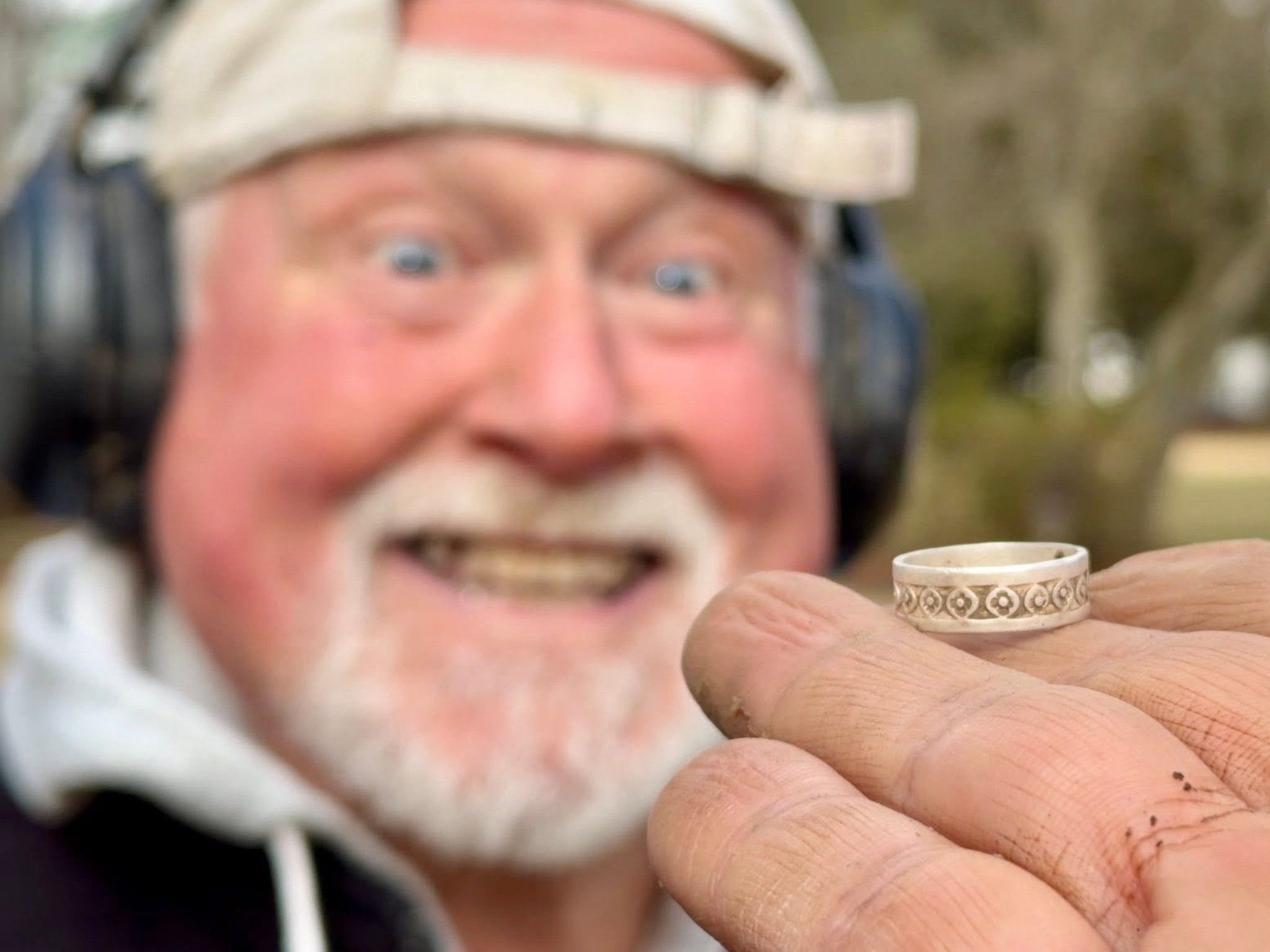 DogTag Dog Staring at a Sterling Silver Ring He Found Metal Detecting With Quarter Hoarder