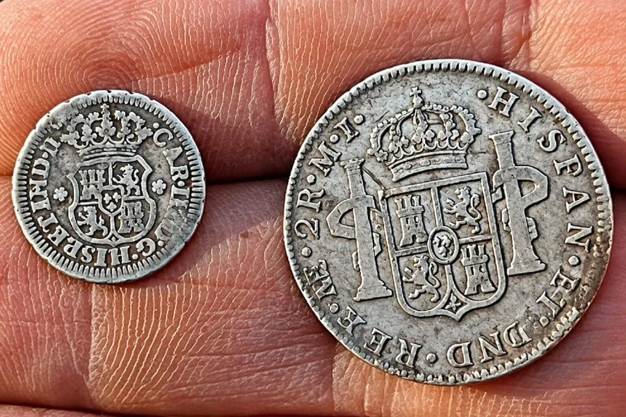 Two Spanish Silver reales found on Quarter Hoarder