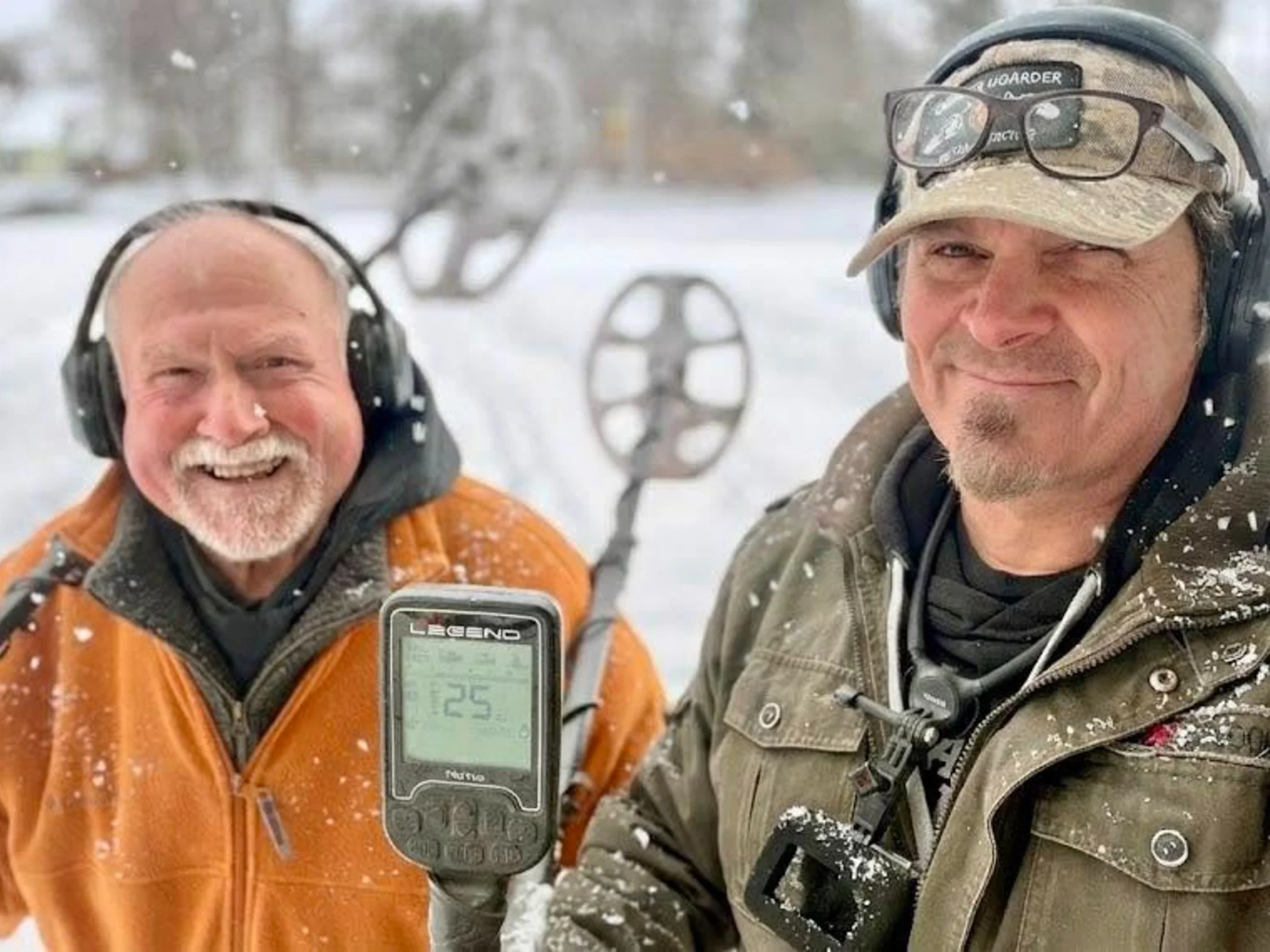 DogTag Doug and Jason From Quarter Hoarder Metal Detecting During a Snow Storm