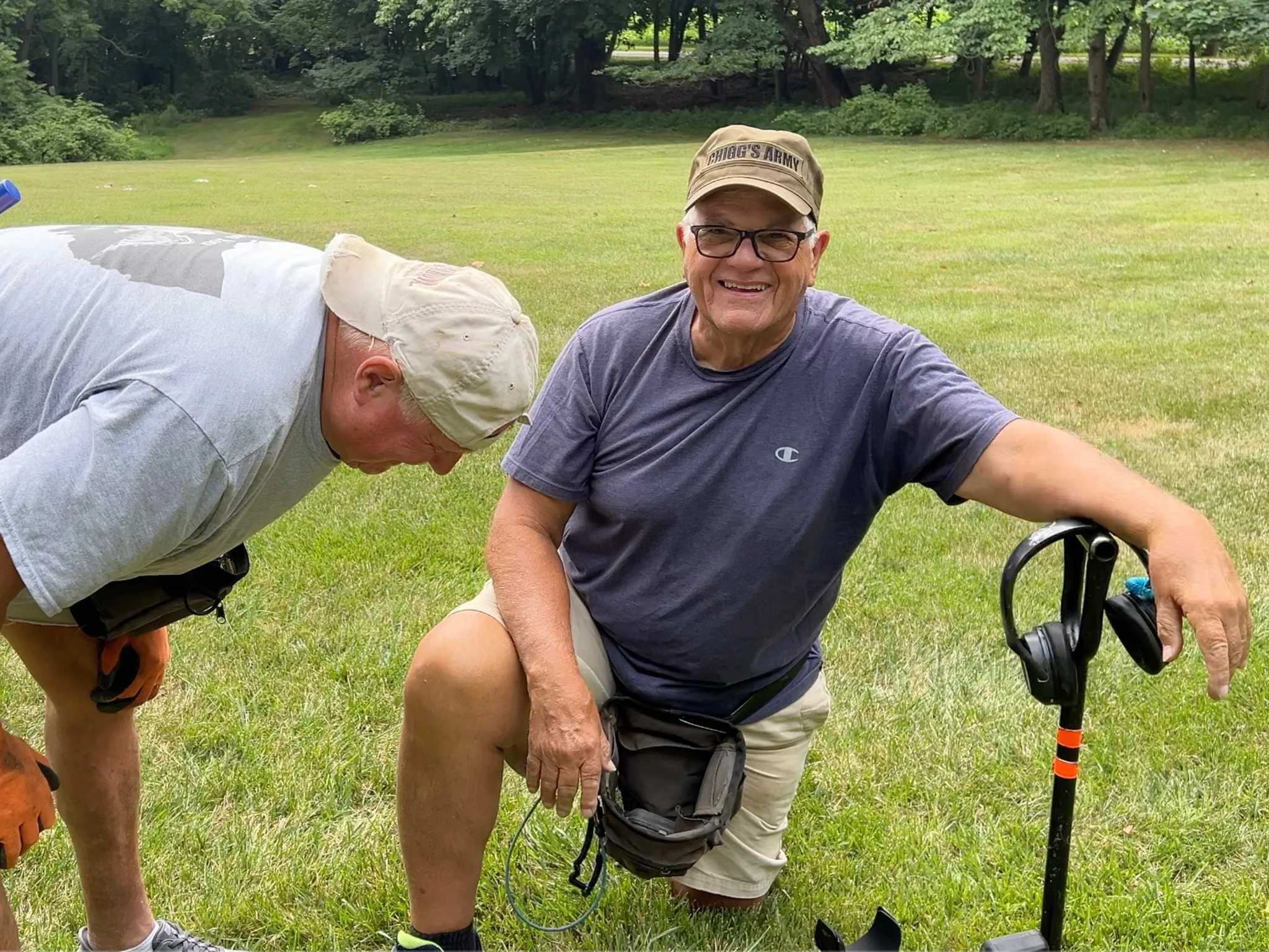 Charley the Heritage Relic Hunter from Quarter Hoarder metal detecting at an old 1700s house