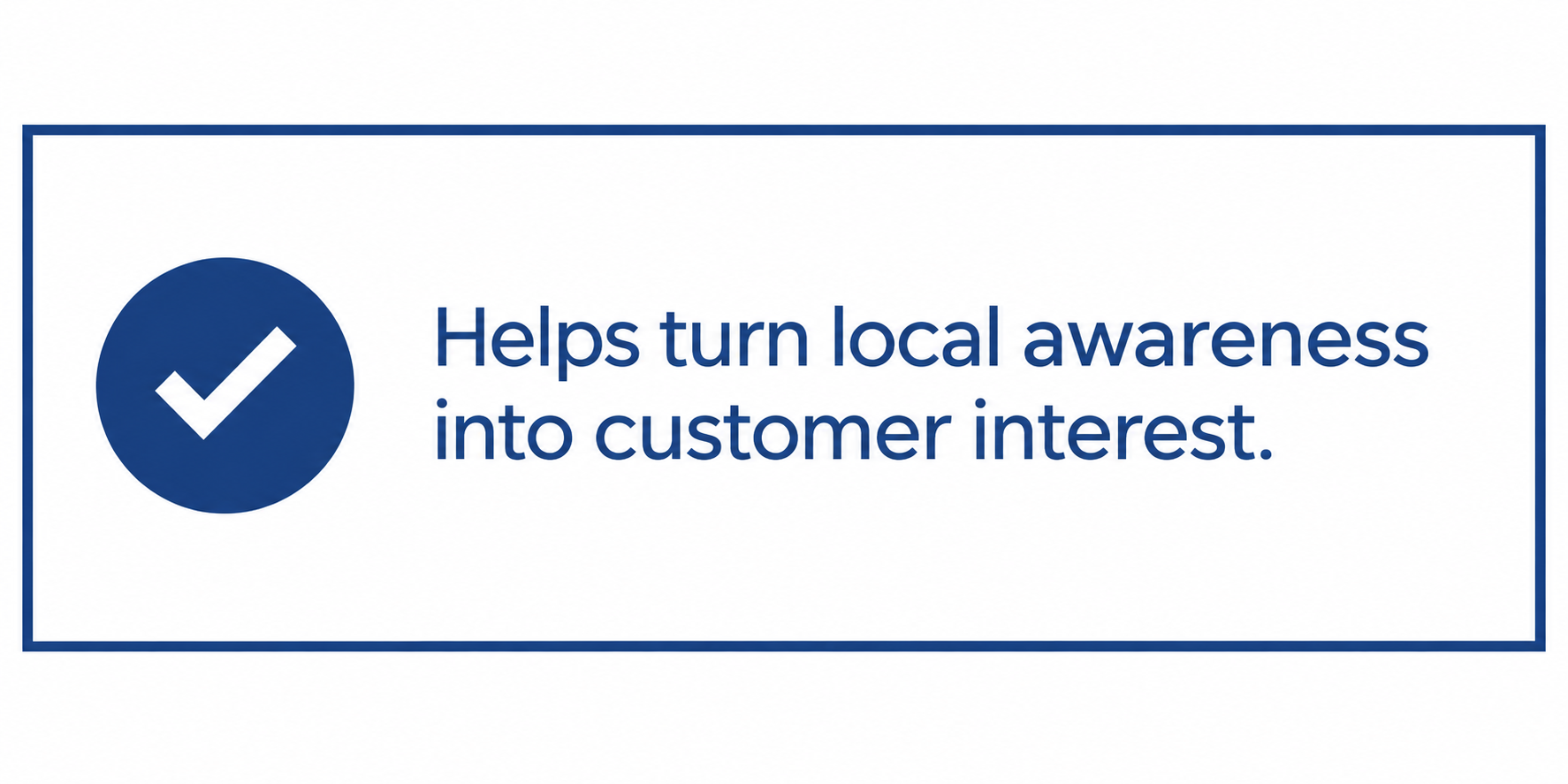 Opportunity benefit panel showing how Visible Radius helps turn local awareness into customer interest.