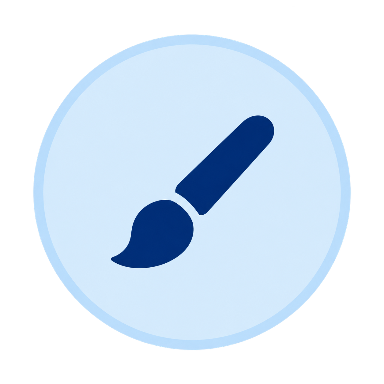 Paintbrush icon representing thoughtful design and presentation.