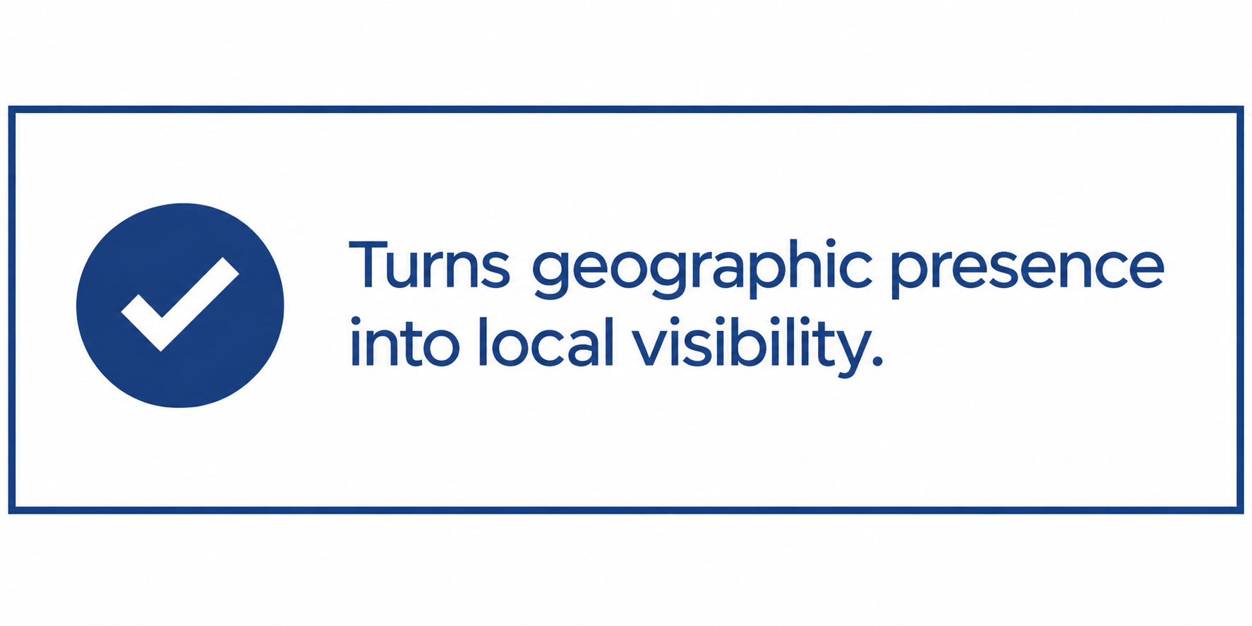 Visibility benefit panel showing how Visible Radius turns geographic presence into local visibility.