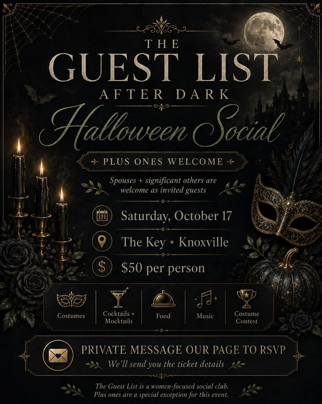 🖤 THE GUEST LIST IS GOING AFTER DARK&hellip; 🖤

This October, we&rsquo;re trading our usual girls&rsquo; night for something a little darker. ✨

Join us for The Guest List After Dark: Halloween Social &mdash; an elevated Halloween night out filled 