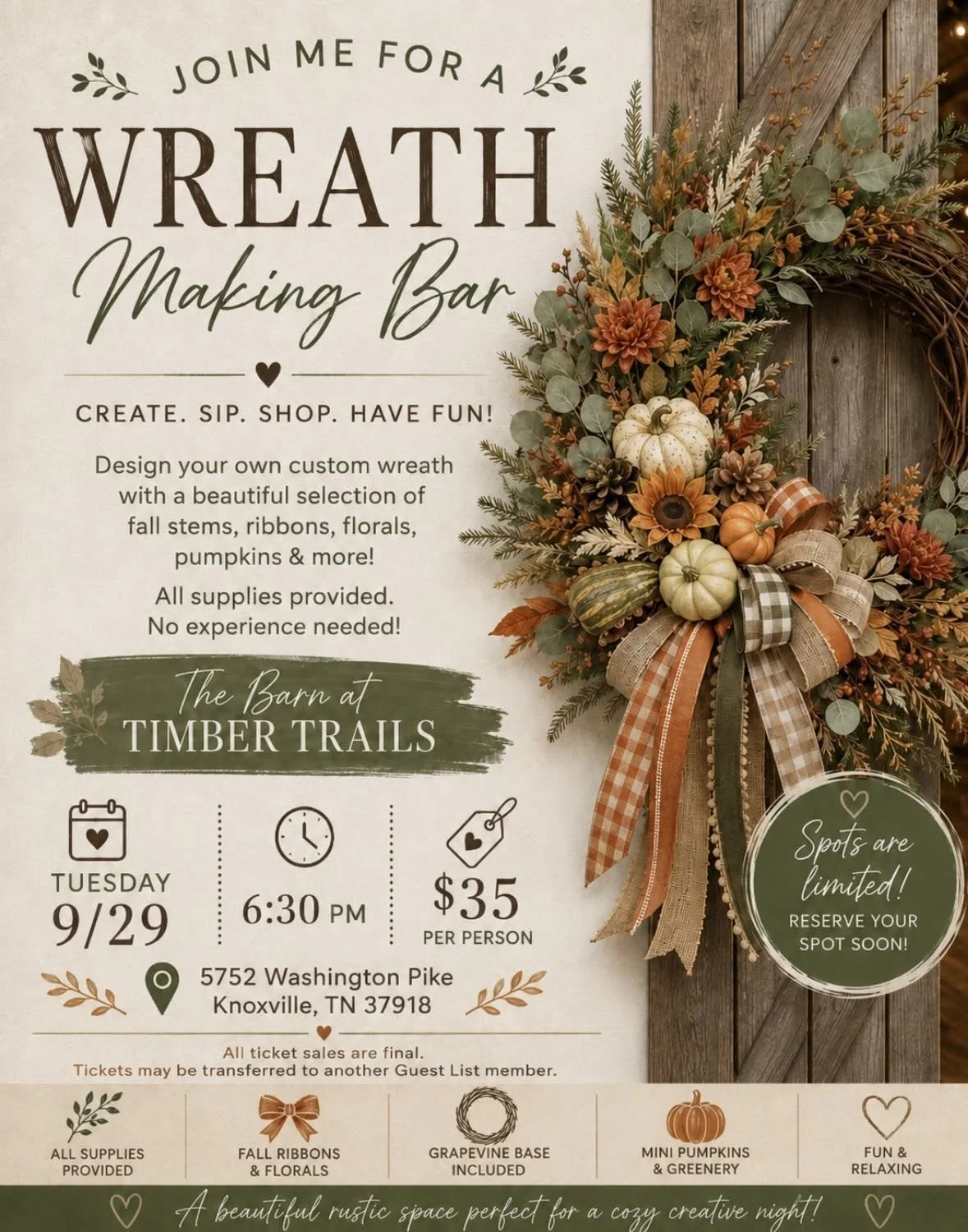 Wreath-Making Bar