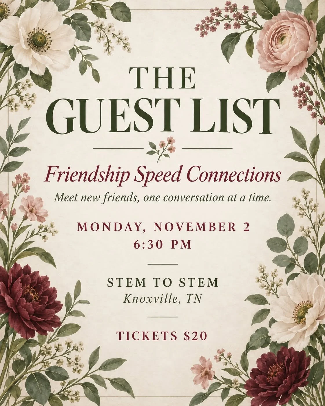 Friendship Speed Connections at Stem to Stem