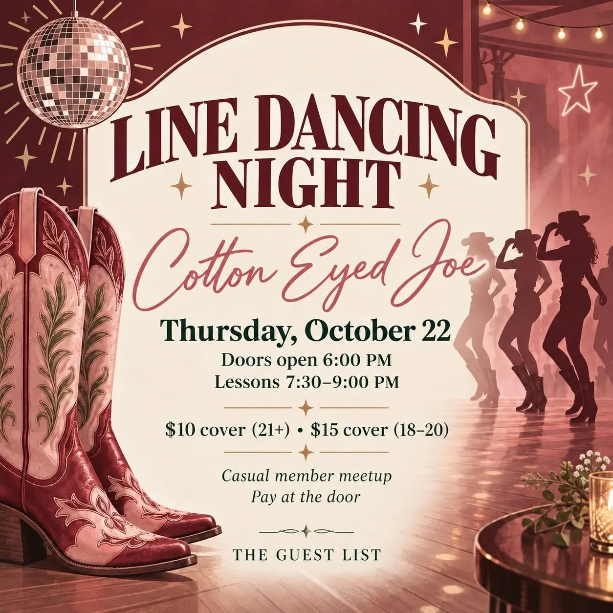 Line Dancing at Cotton Eyed Joe 🤠