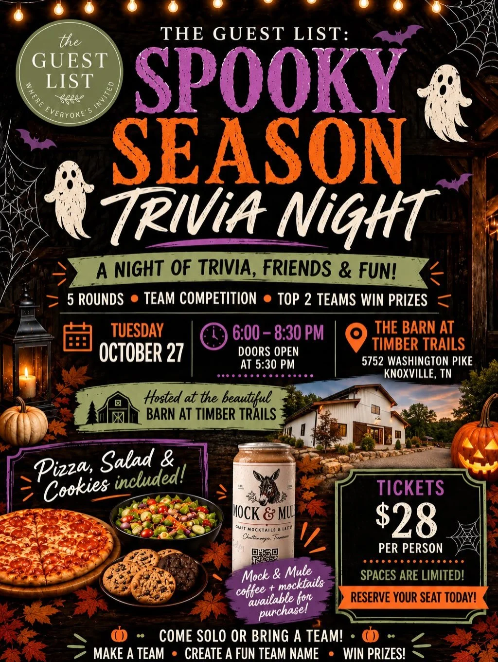 🎃👻 KNOXVILLE LADIES! WHO&rsquo;S READY FOR A SPOOKTACULAR GIRLS&rsquo; NIGHT OUT?! 👻🎃

Looking for a fun night out, an opportunity to meet new girlfriends, or just an excuse to get out of the house? We&rsquo;ve got you covered! 💚

The Guest List