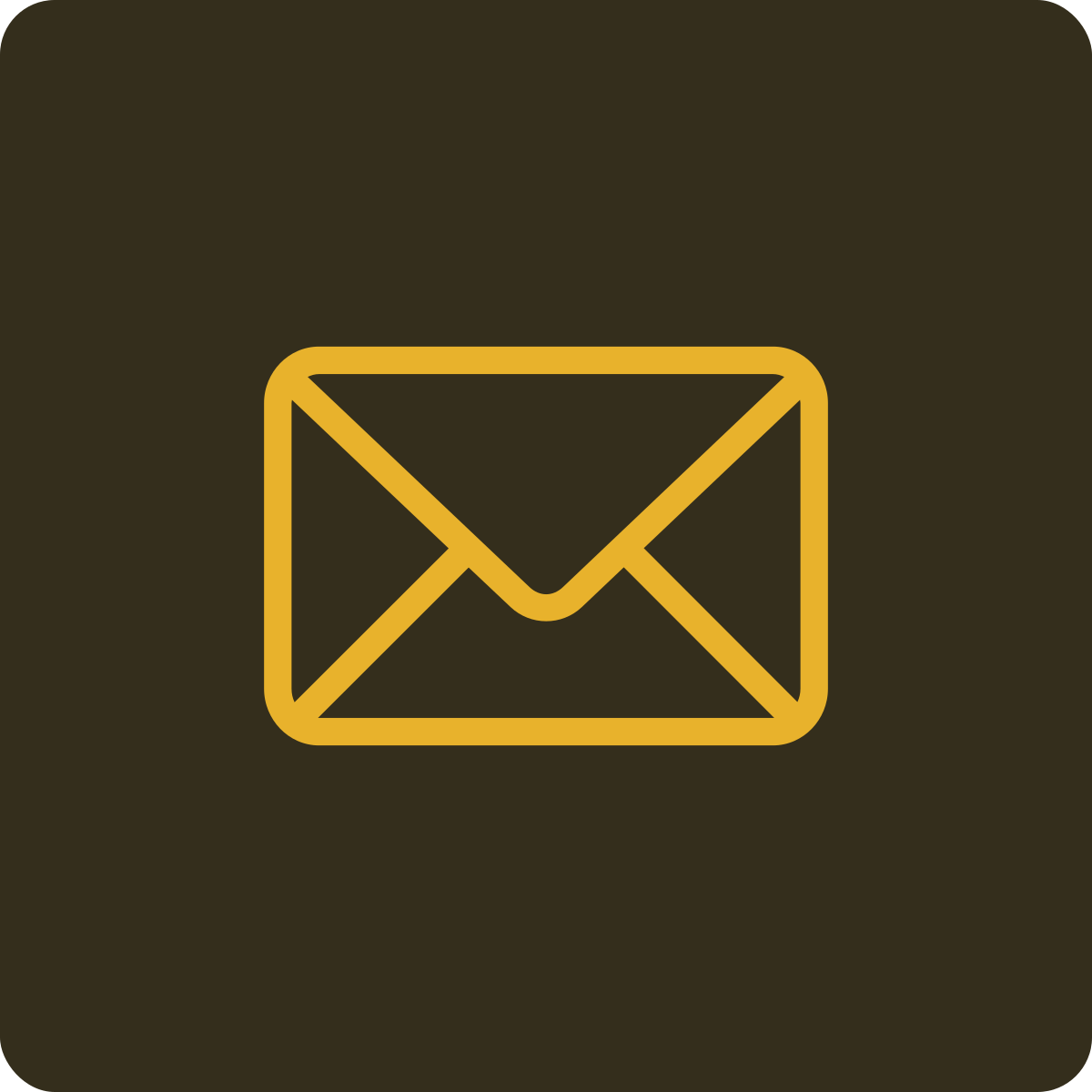 Icon of a yellow envelope on a dark background.