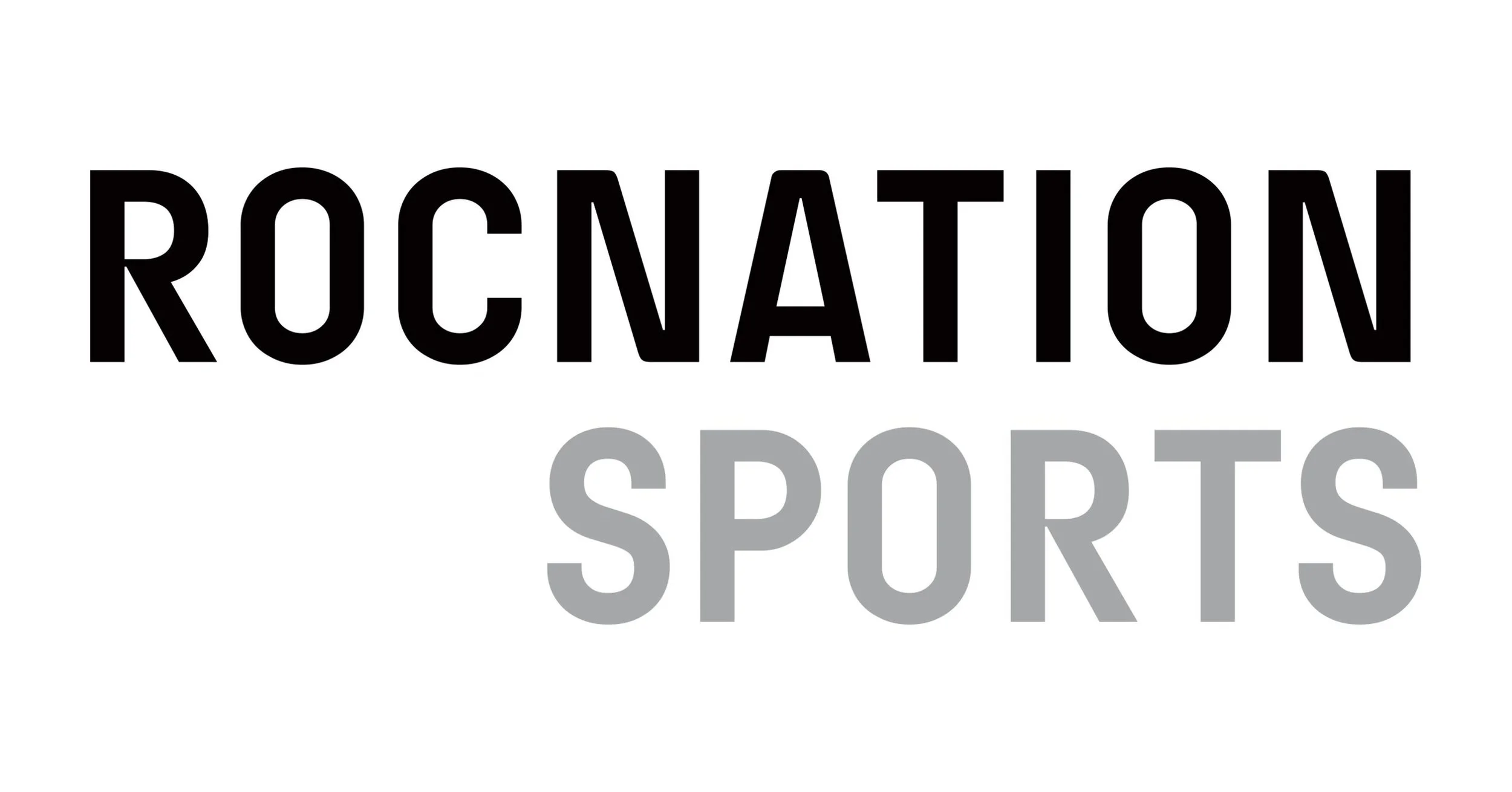 Logo for Roc Nation Sports with black and gray text on a white background.