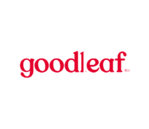 GoodLeaf logo with a person holding a leaf in a bowl.