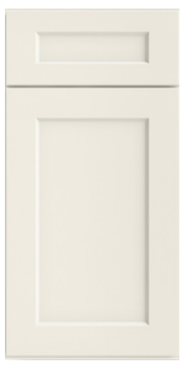 White kitchen cabinet door with a recessed panel design.