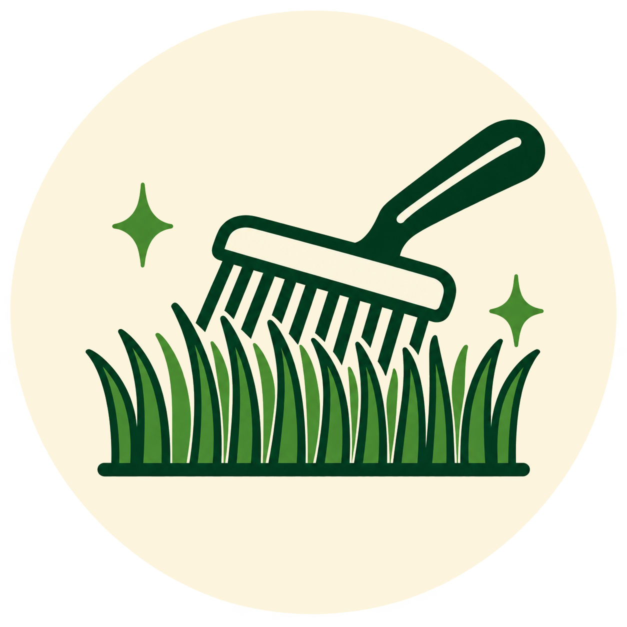 Turf Refresh Icon of raking artificial turf.