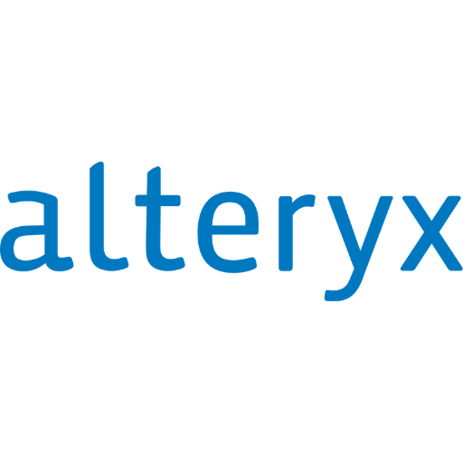 Alteryx logo in blue text on a black background