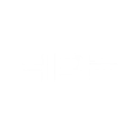 Black background with white text that reads 'HPE'.