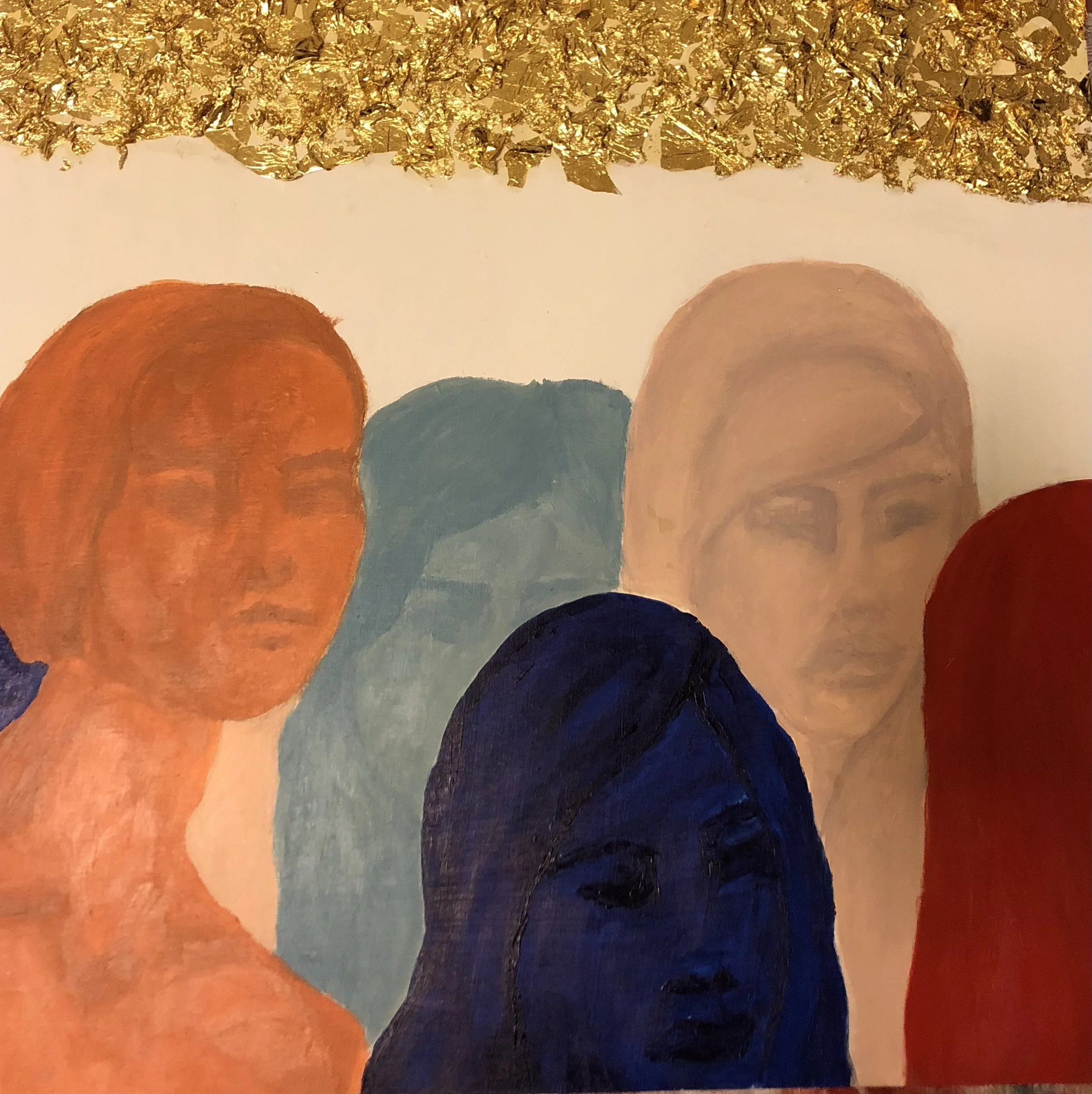 Sofia D. (Acrylic and Gold Leaf on Wood) 2018