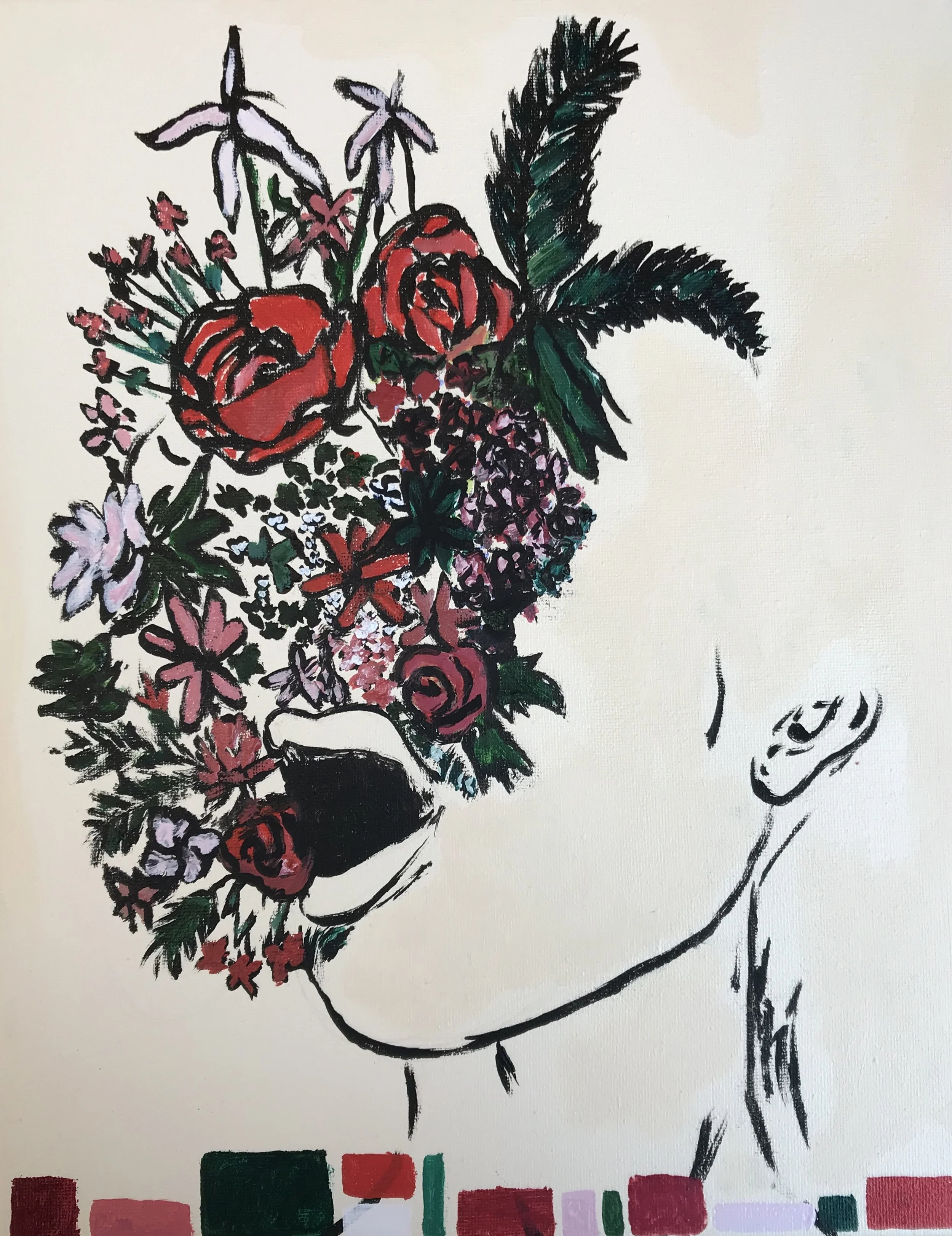 Florasion Face (Acrylic on Canvas) 2018