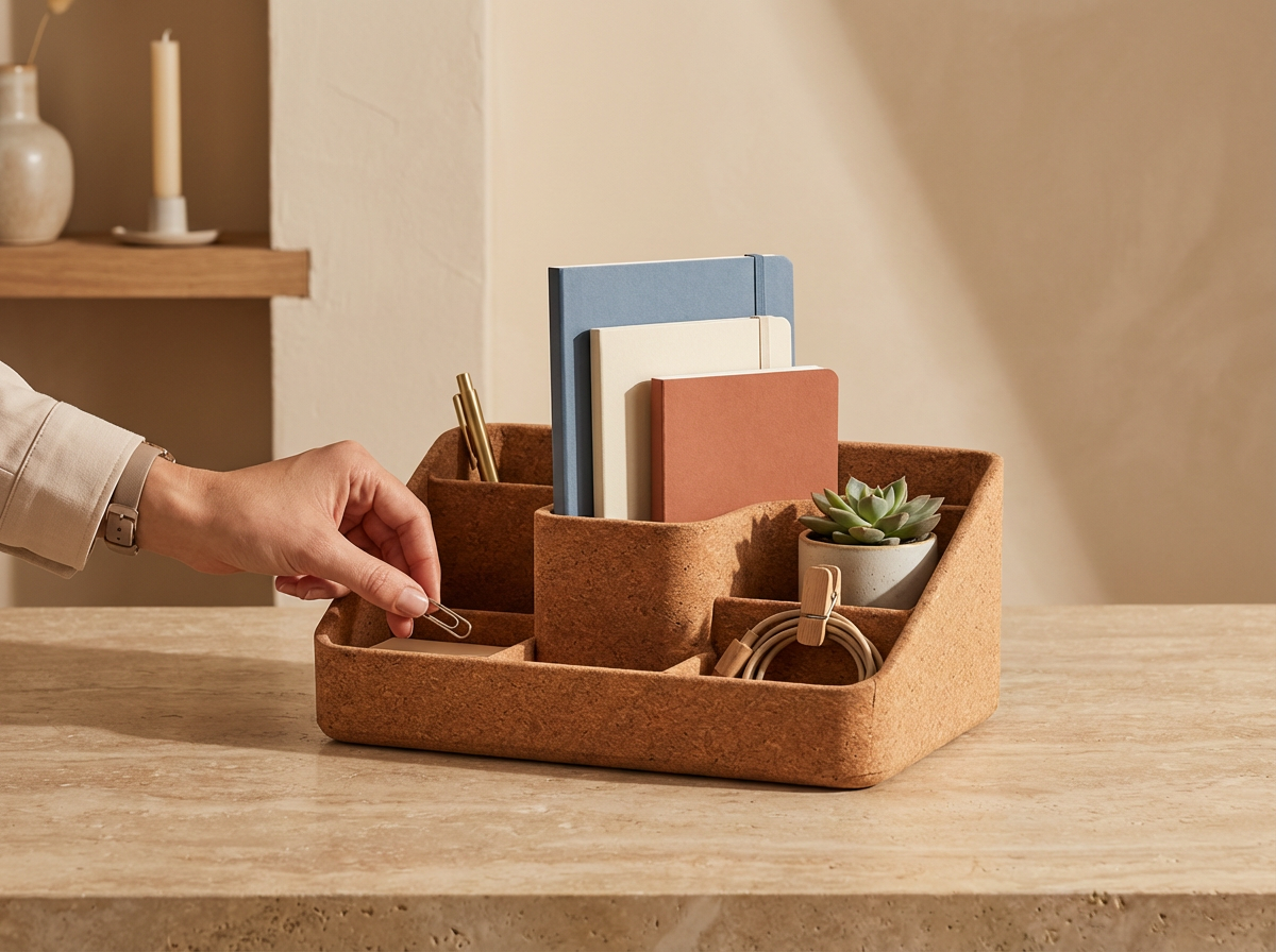 Cork Desk Organizer