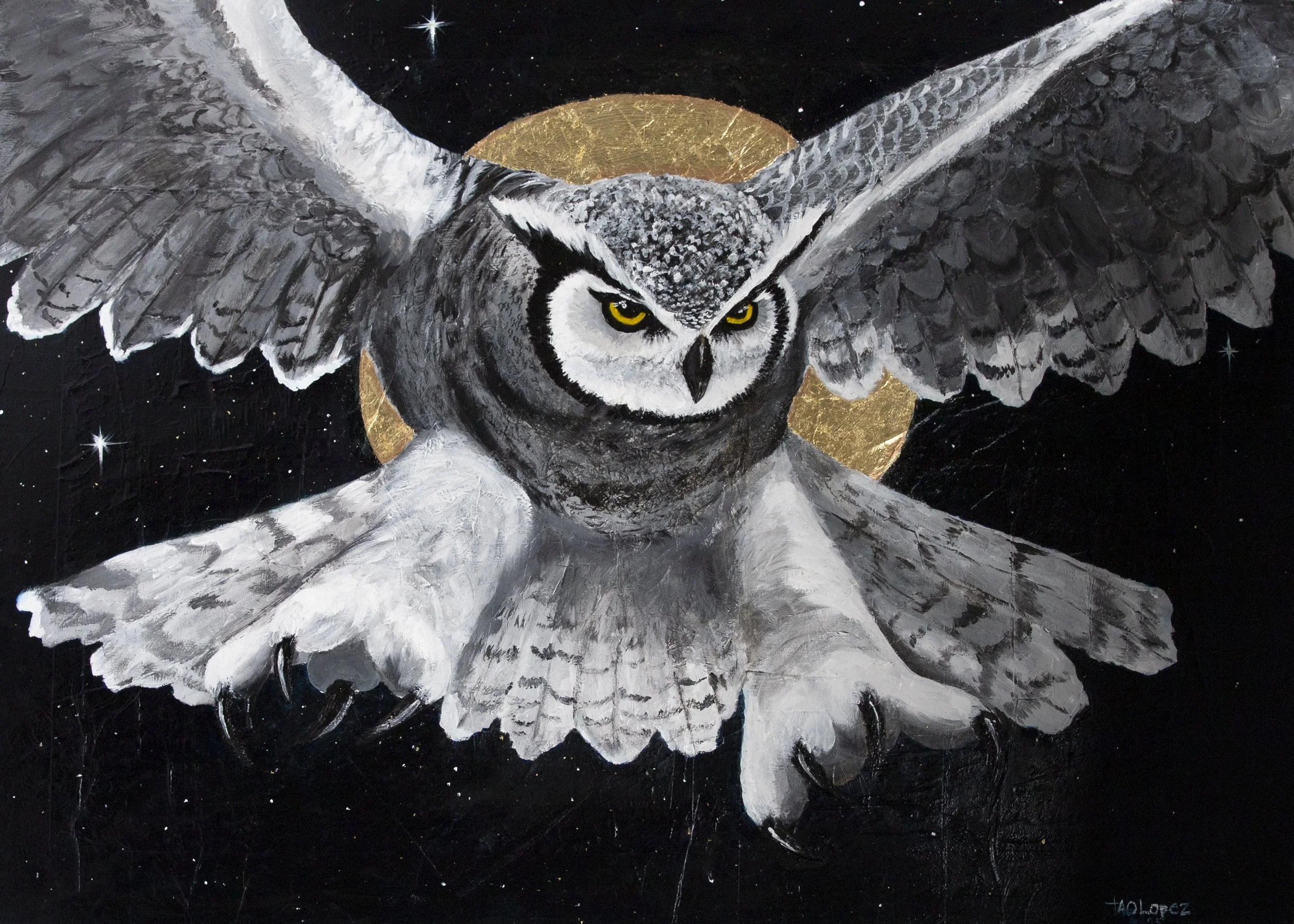 Guardian of the Golden Moon
30x40
Wood