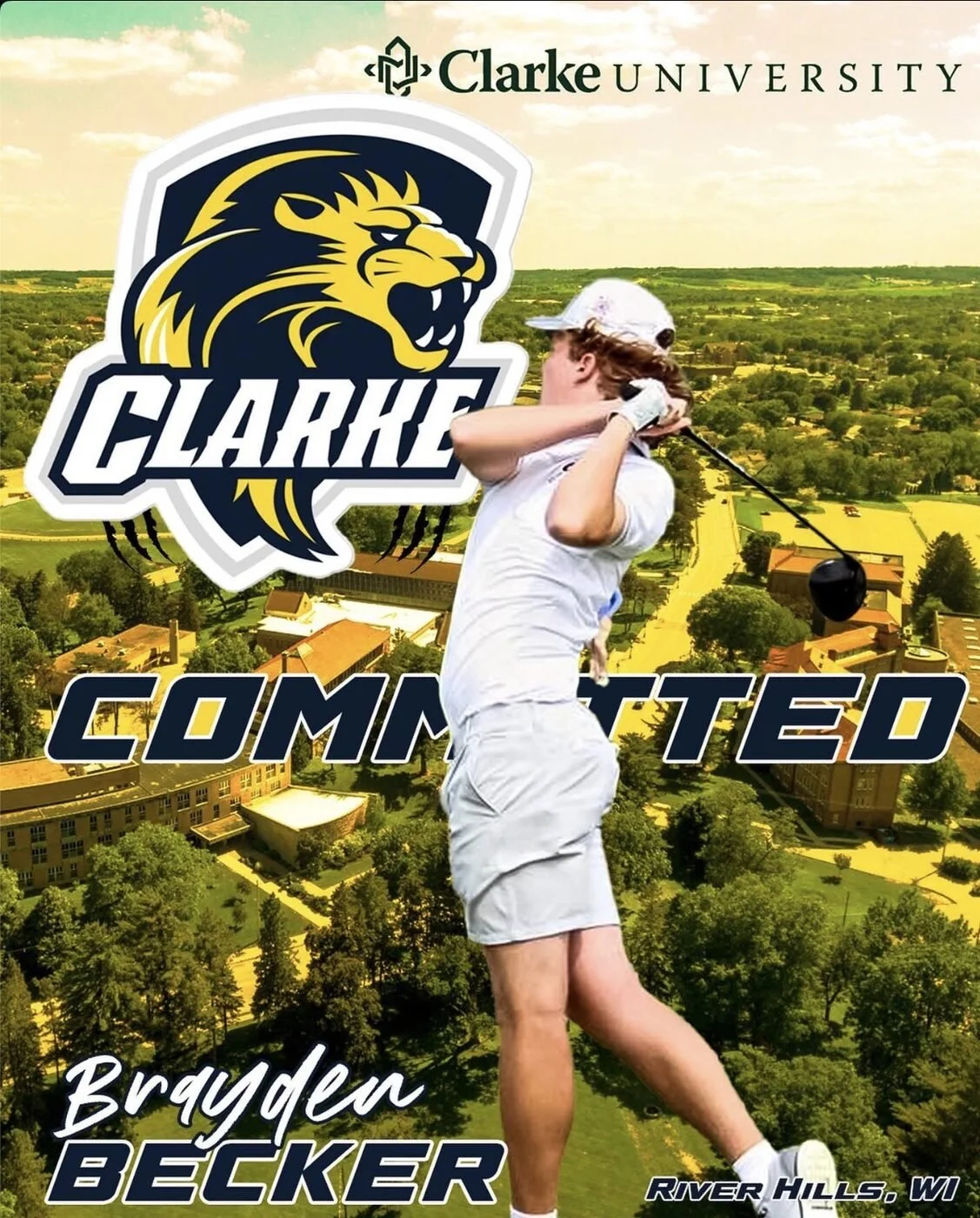 Brayden Becker announcing his commitment to Clarke University
