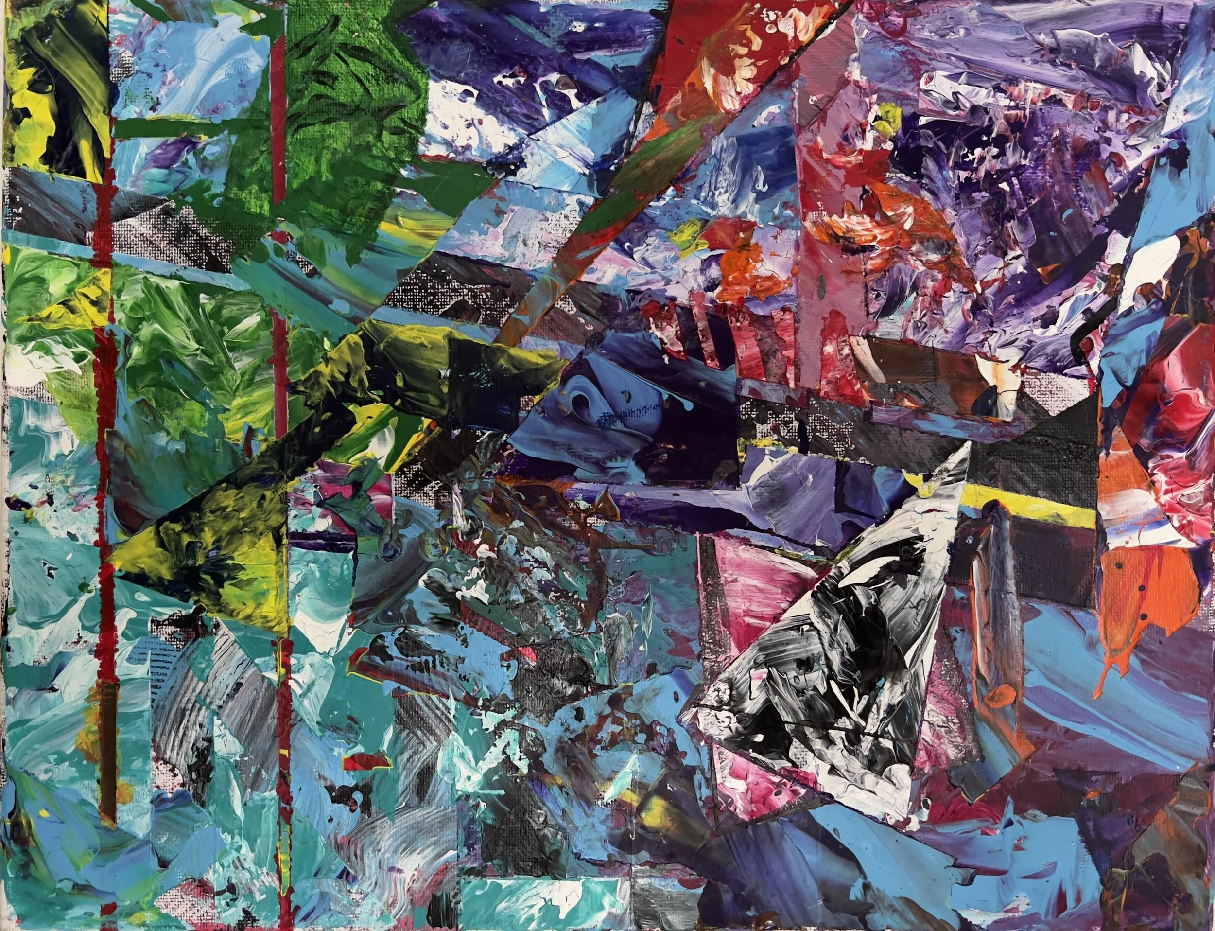Fish Beneath Our Cities on Fire, 2025, Acrylic on Canvas, 14x11in