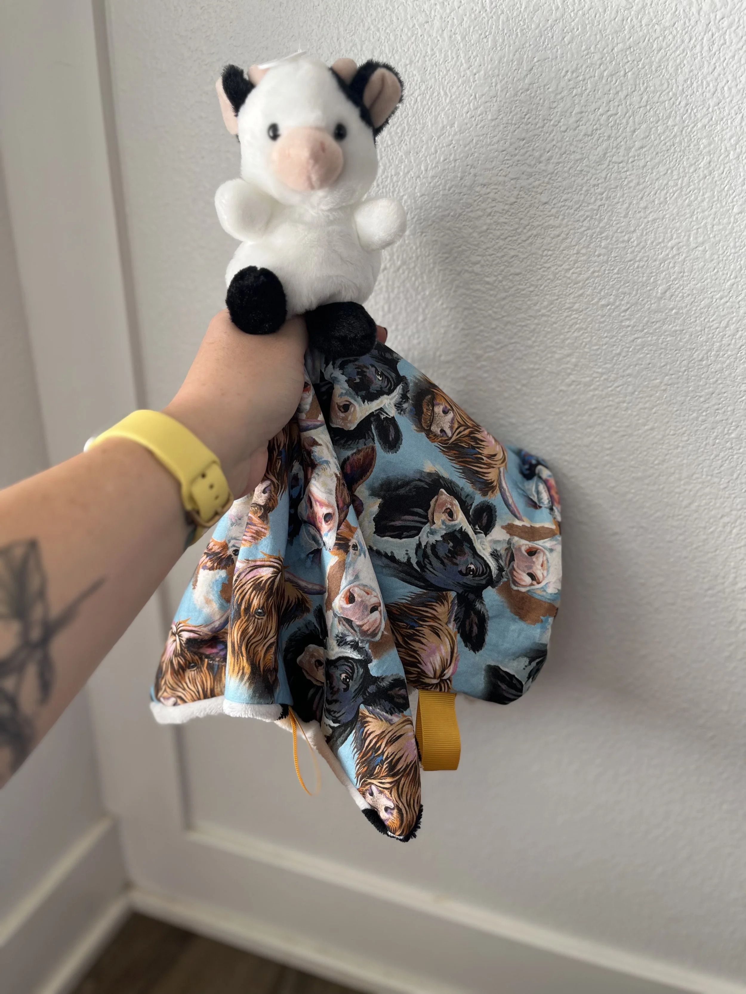 Black and White Moo Cow Stuffie Lovey