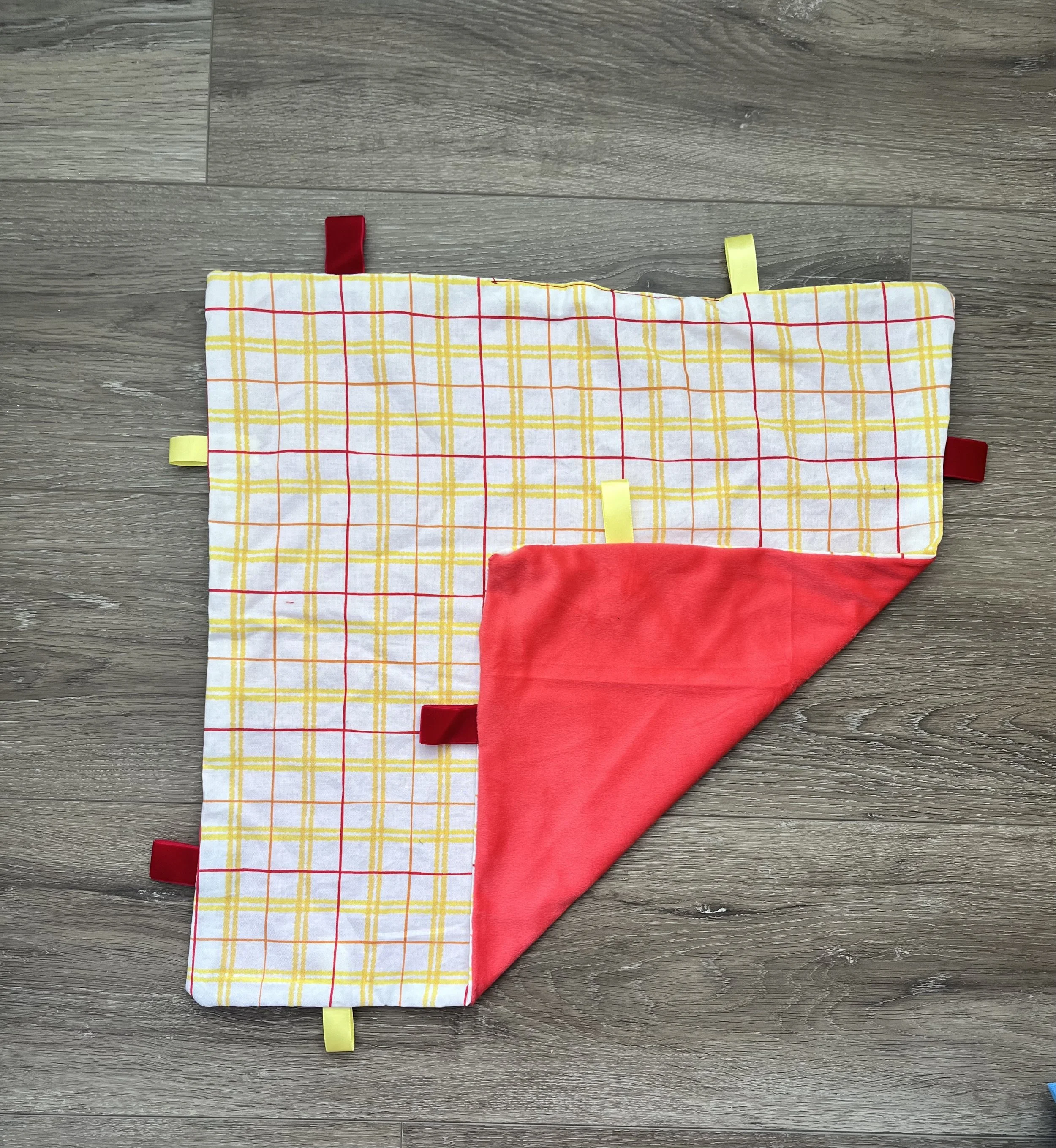 Red and Yellow Plaid Tag Lovey