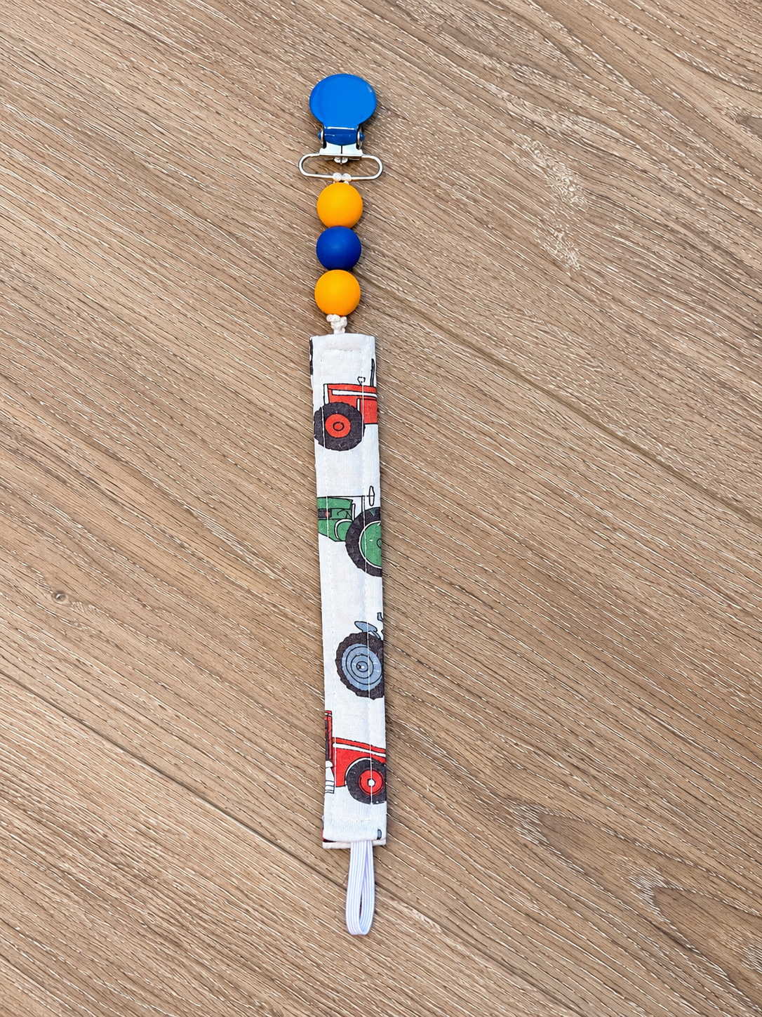 Tiny Tractors Pacifier Clip