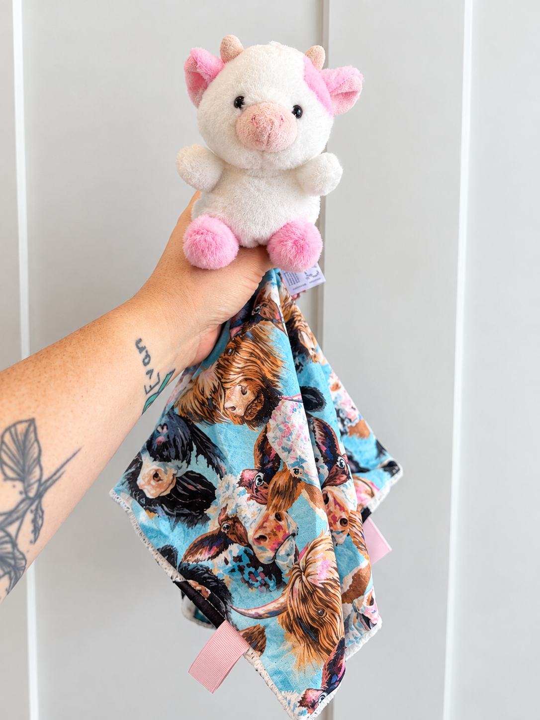 Moo Cow with Pink Stuffie Lovey