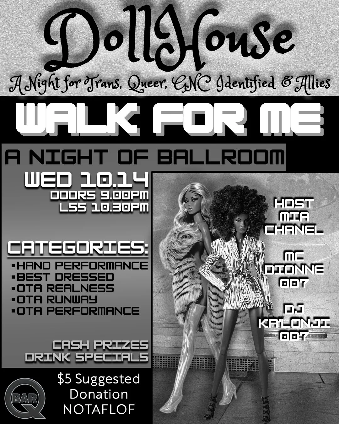 Dollhouse Walk With Me Ballroom Night Wed Oct 13th 9pm Host Mia Munro & DJ Ka'lonji