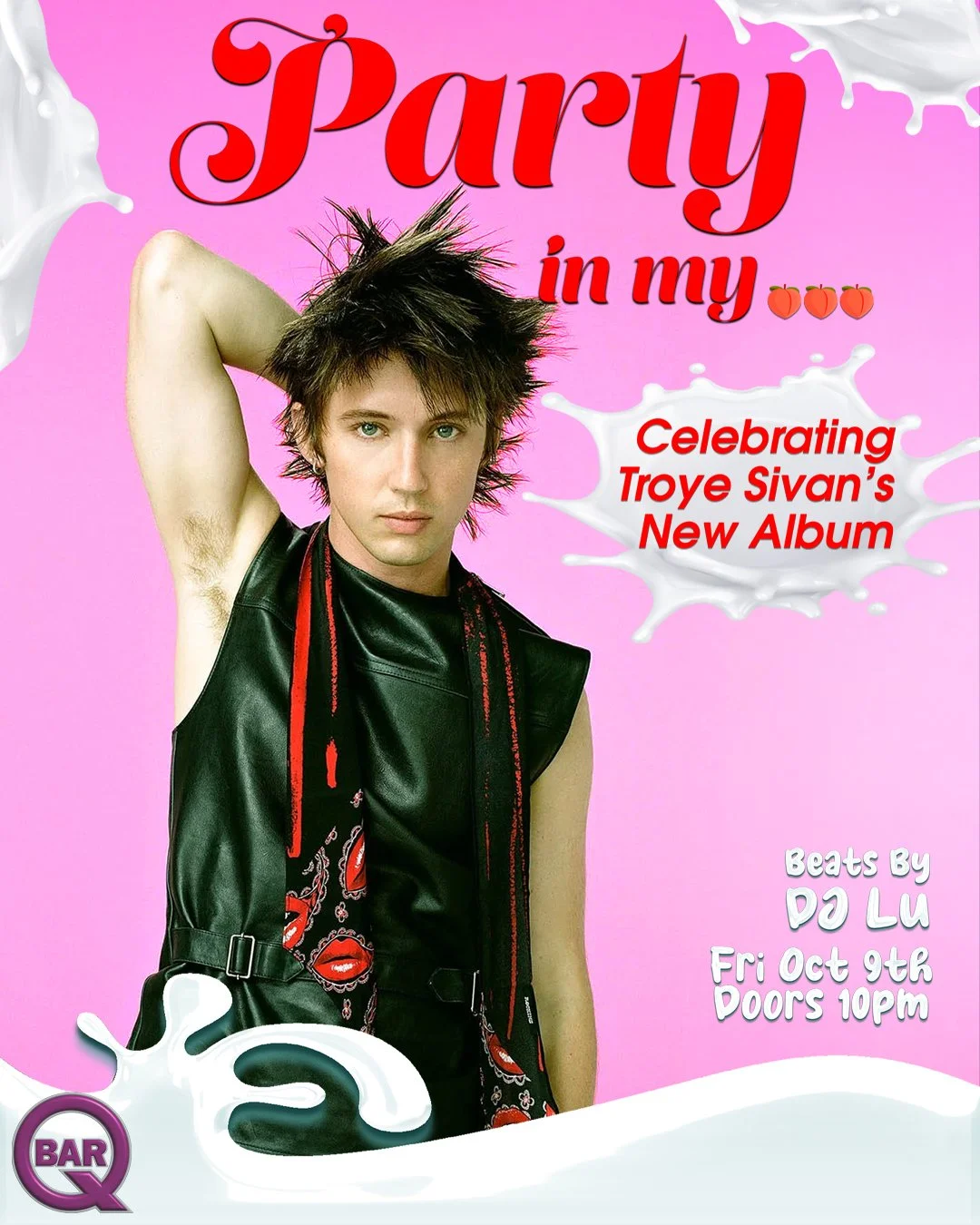 Flyer for Party Troye Sivan Night Friday Oct 9th 10pm DJ Lu