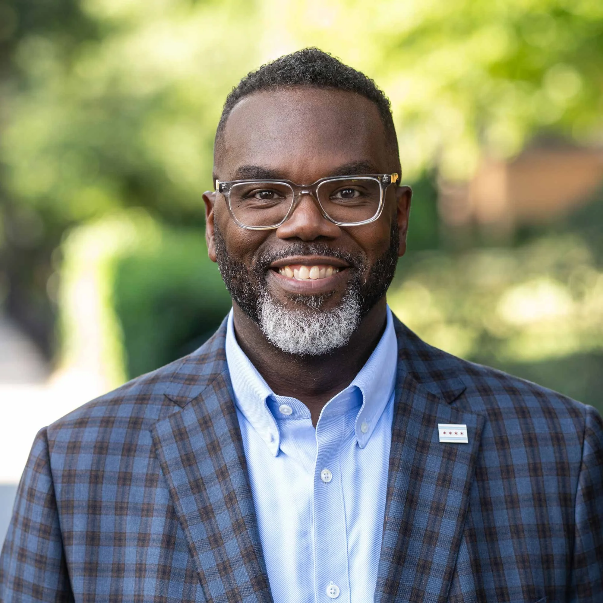 Portrait of Chicago Mayor Brandon Johnson, who is running for reelection