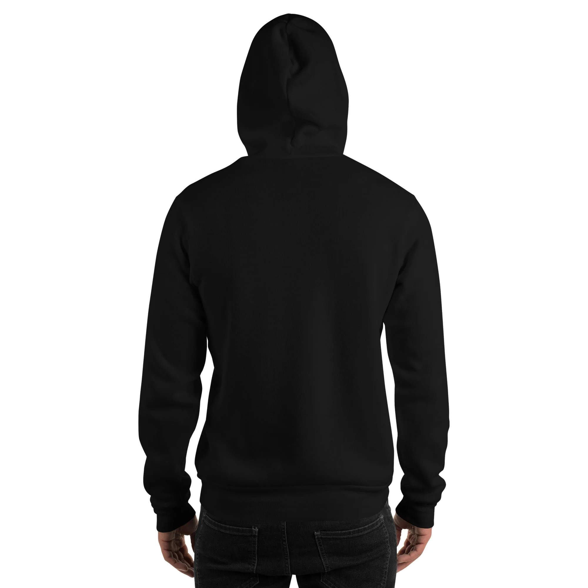 Black Fire Lane Jesus Silver Hoodie, back view