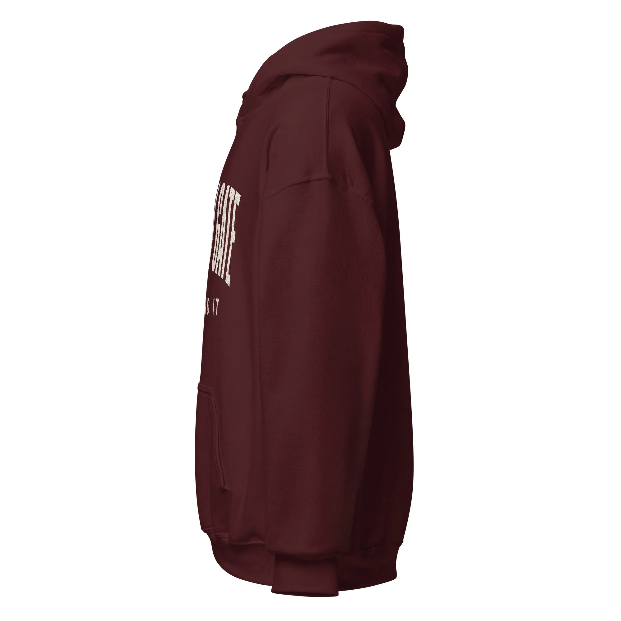 Maroon Fire Lane Narrow Gate Hoodie, side view