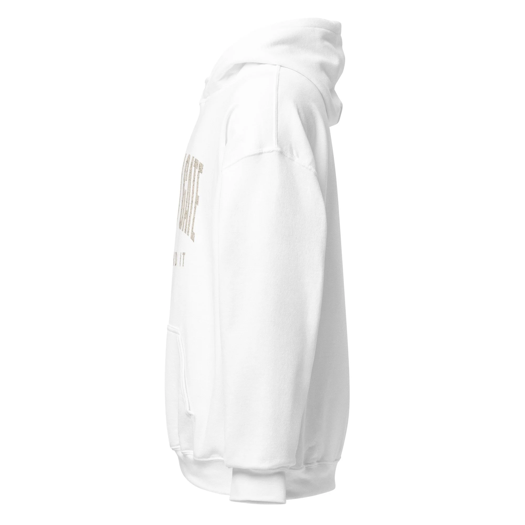 White Fire Lane Narrow Gate Hoodie, side view