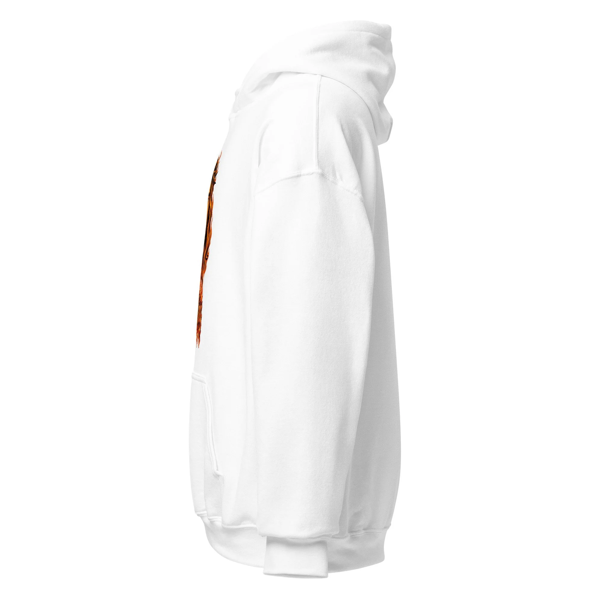 White Fire Lane Christ is King Hoodie, side view