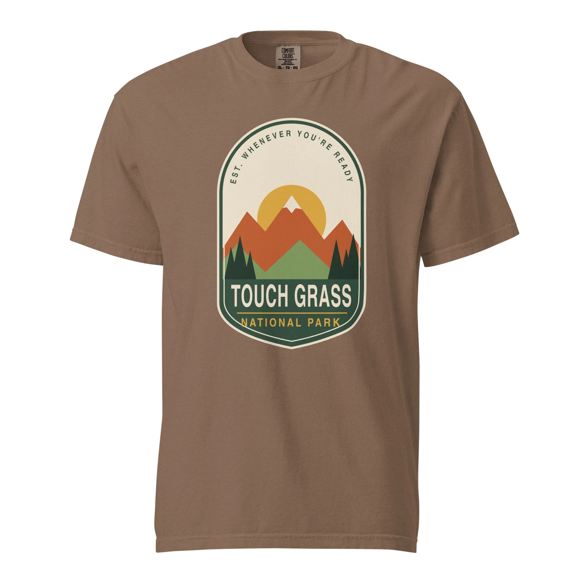 Touch Grass National Park Tee in espresso, front view