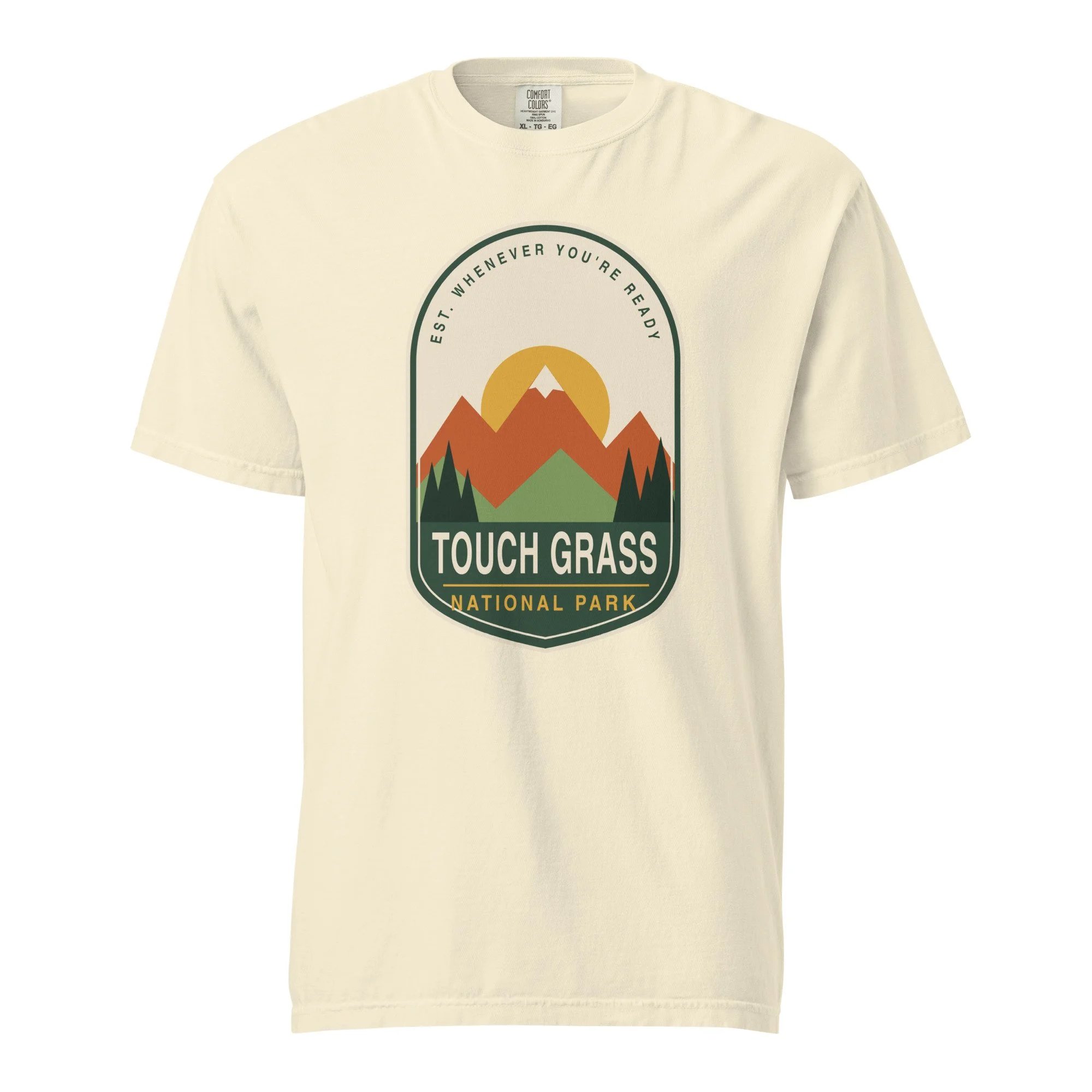 Touch Grass National Park Tee in ivory, front view
