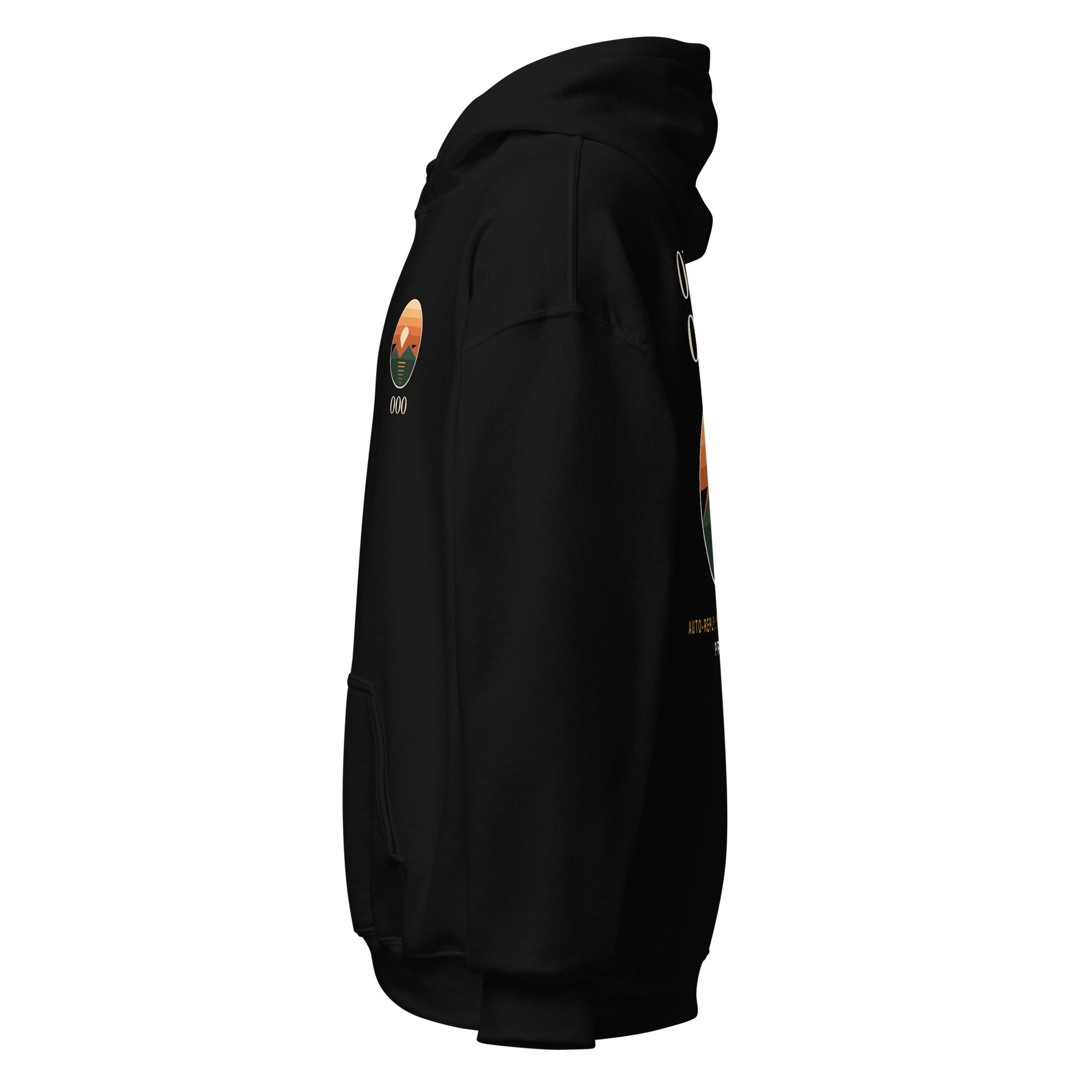 Out of Office Hoodie in black, left view